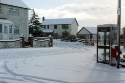 Capel Iwan square in the snow